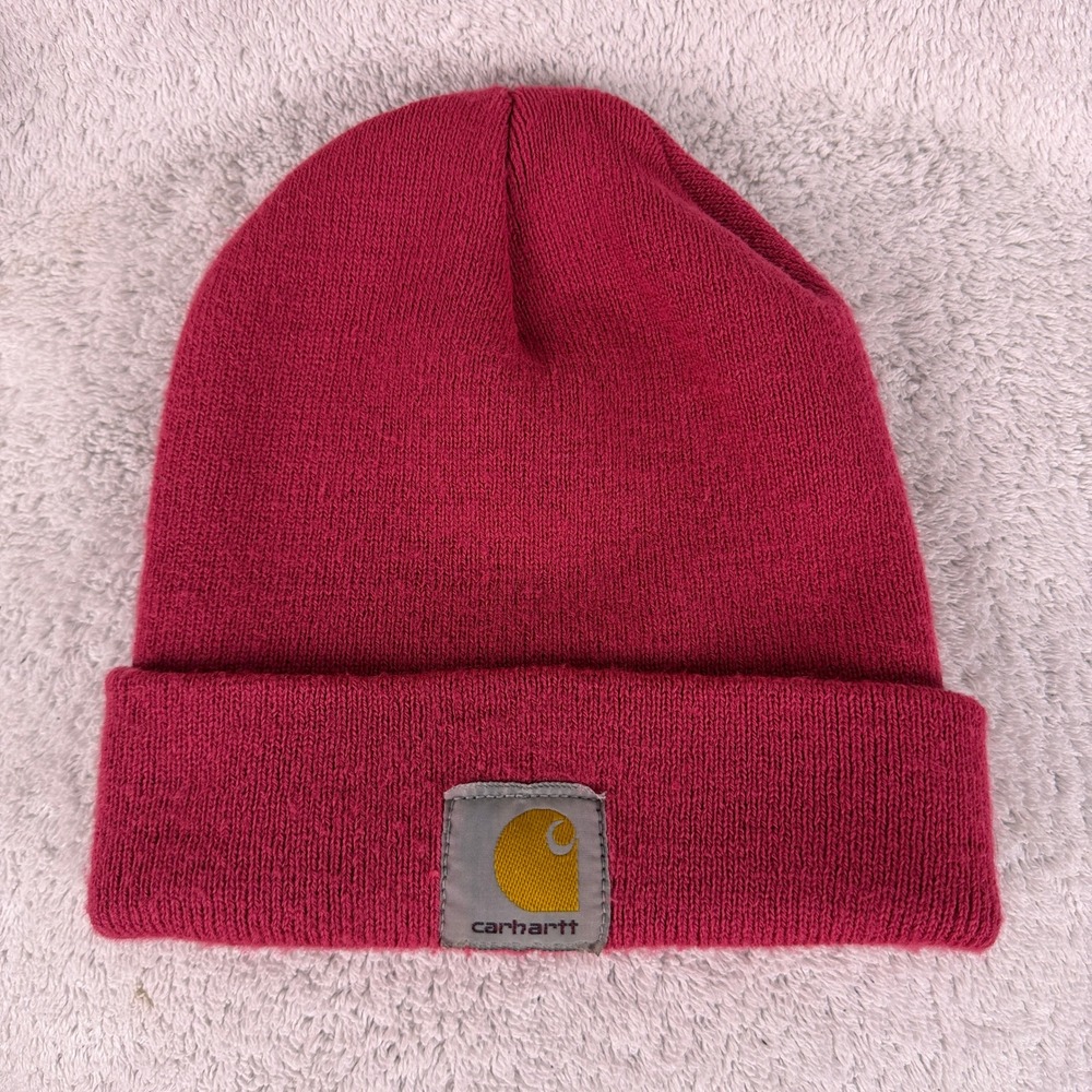 Carhartt Mens Watch Hat Beanie OS‎ Industry Red Acrylic Knit Workwear Cuffed